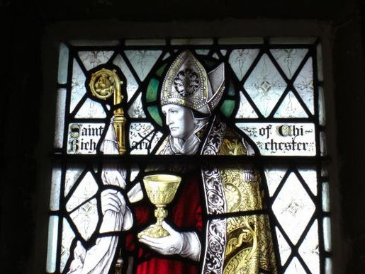 Chichester stained glass detail of St Richard