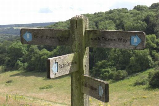 Which way now?  Bridleway signposts on the South Downs Way