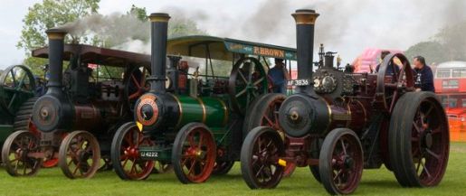 picture of the steam engines at the Ardingly Vintage Vehicle Show