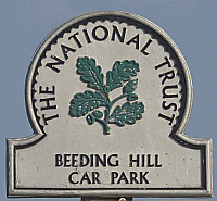 Picture of national Trust sign at Beeding Hill on the South Downs Way