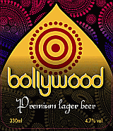 Bollywood lager - premium Indian lager sold by a local Sussex beer company