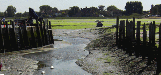 Sea defences at the lock at Bosham Hard in West Sussex Picture of the Bosham shoreline