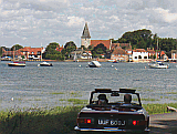Touring around the leading attractions in Sussex in a vintage sports car - here at Bosham