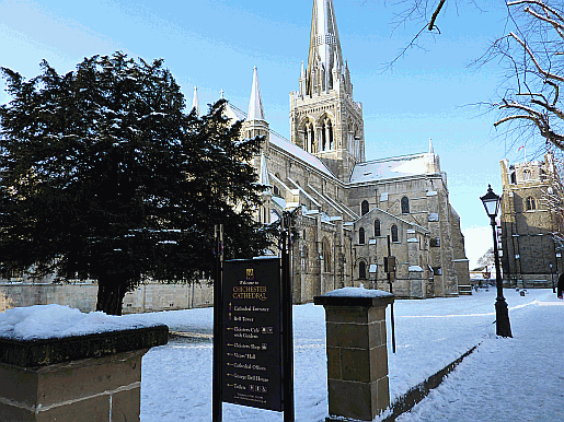 The cathedral at Chichester in the snow of January 2010