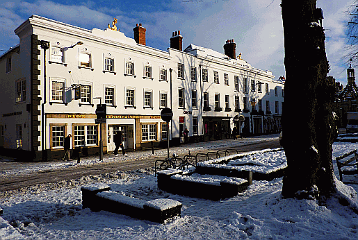 Chichester city in the snow of January 2010