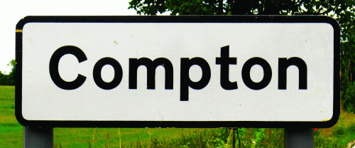 Picture of the village sign on the way into Compton in Sussex