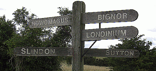 Picture of Noviomagus signpost at Gumber Corner on the Slindon Estate 