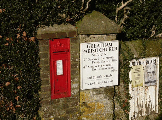 Sign at Greatham - a small village in West Sussex