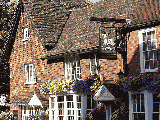 Summer in Henfield The White Hart pub in London Road, henfield, West Sussex