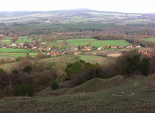 Picutre of the Sussex Weald from the top of Charlton Forest.