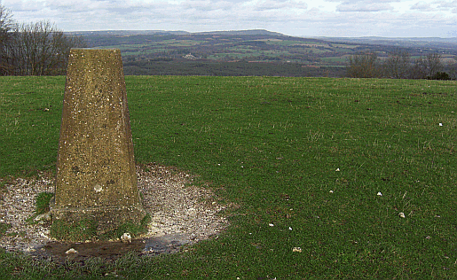 Picutre of the Trig Point between Gadd's Bottom and the South Downs Way on Heyshott Down.
