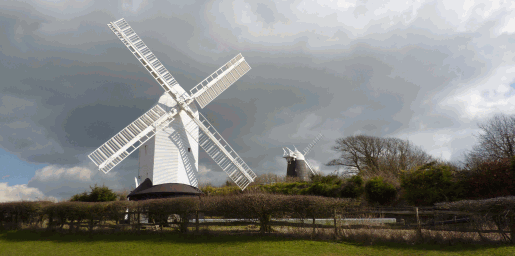 Picture of Jack and Jill Windmills from the viewpoint above Clayton