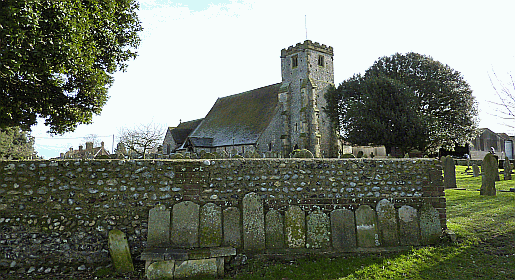 The village church at Lyminster near Littlehampton in West Sussex Picture of Lyminster churchyard