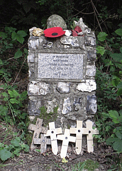 Picture of memorial to pilot Joseph Oestermann