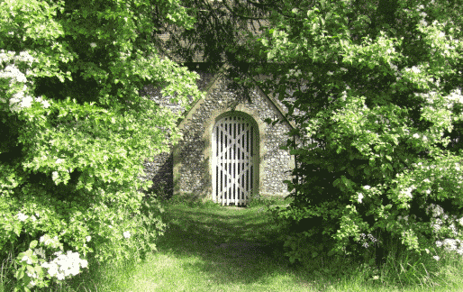 The quaint entrance to St Mary's Church, North Marden
