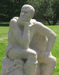 Sculpture of St Cuthman at Steyning, West Sussex