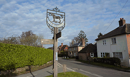 Sign at the centre of Stedham Stedham in a well cared for village in West Sussex