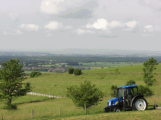 The Trundle and the view towards Chichester and the Manhood Peninsula St Rocke's Hill near Goodwood