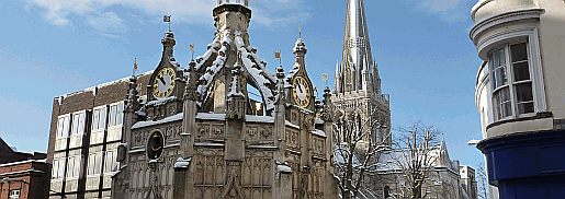 The town centre of Chichester in West Sussex