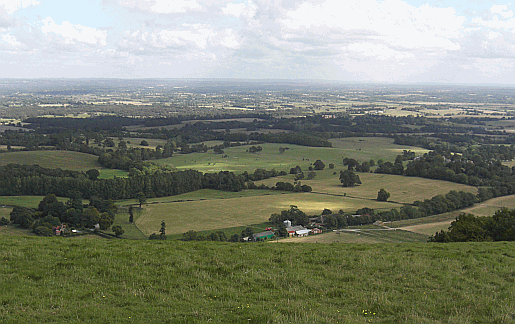 View from Chanctonbury Hill. Part of our guide to the South Downs Way Picture of village of Wiston and Wiston House from the South Downs Way