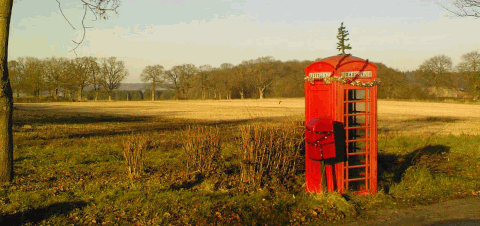 Rural services can be scarce in many West Sussex villages - even phone communications Picture of the village phone box at Elsted Marsh in Sussex