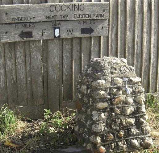 Picture of water tap at Hill Barn, Cocking.