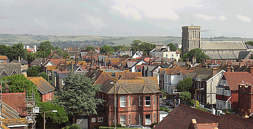 The South Downs form an attractive backdrop to the seaside borough of Worthing Picture of Worthing